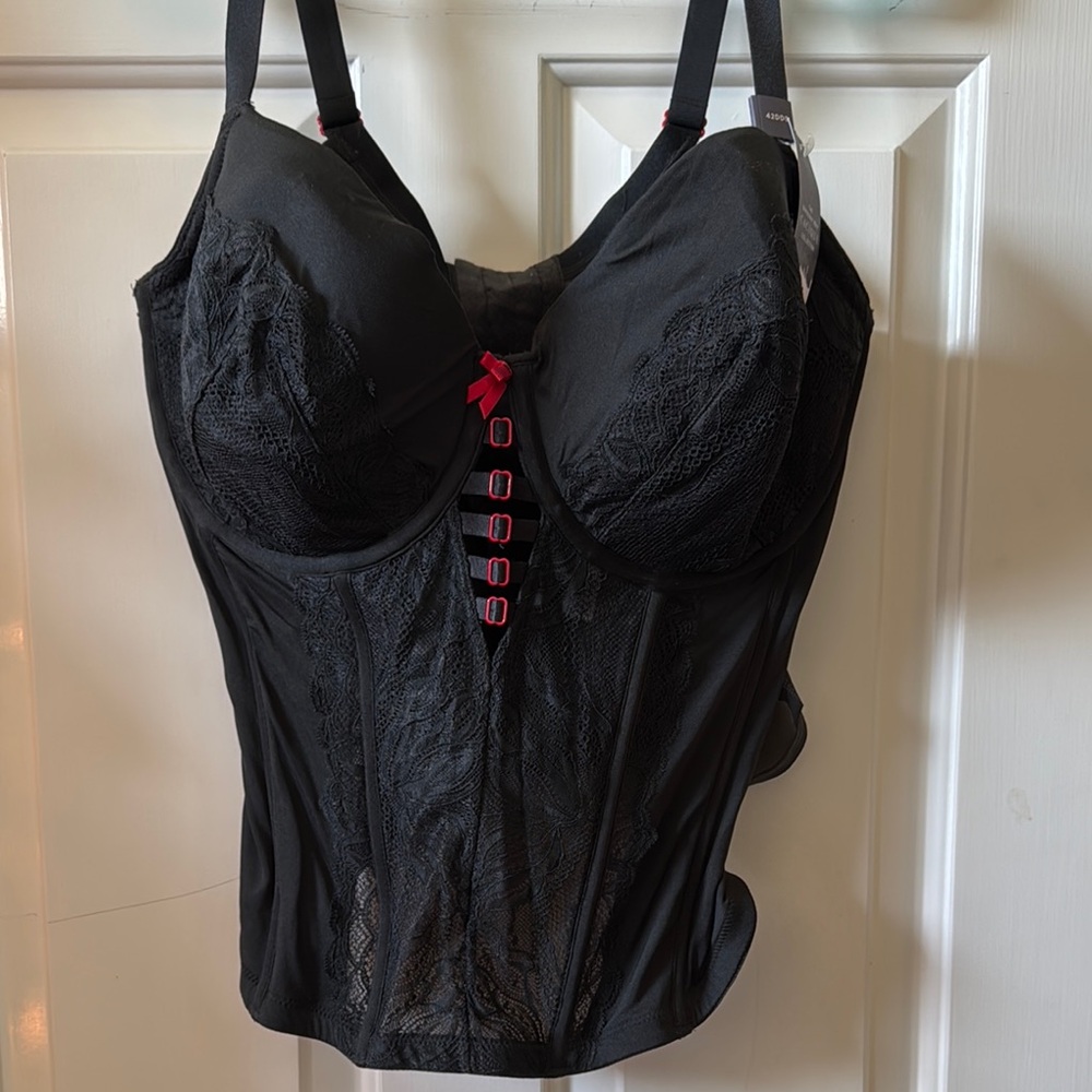 Curvy Couture Black Lace Bustier